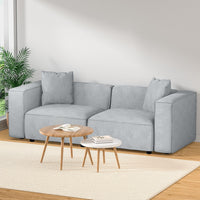 Artiss Modular Sofa Chaise Set 2-Seater Grey - ElectronX Plus