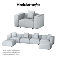 Artiss Modular Sofa Chaise Set 3-Seater Grey - ElectronX Plus