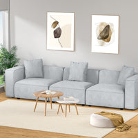 Artiss Modular Sofa Chaise Set 3-Seater Grey - ElectronX Plus