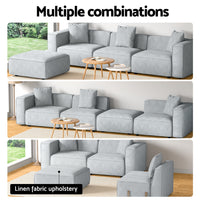 Artiss Modular Sofa Chaise Set 4-Seater Grey - ElectronX Plus