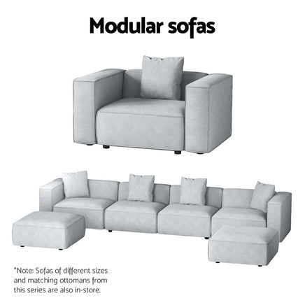 Artiss Modular Sofa Chaise Set 4-Seater Grey - ElectronX Plus