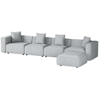 Artiss Modular Sofa Chaise Set 5-Seater Grey - ElectronX Plus