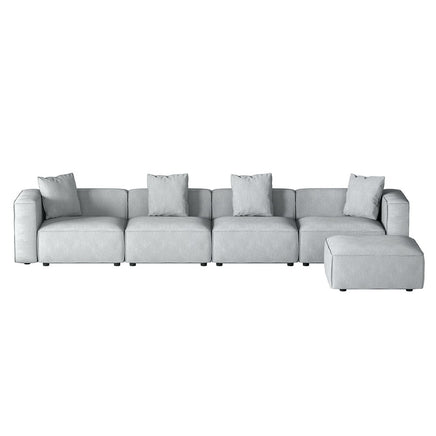 Artiss Modular Sofa Chaise Set 5-Seater Grey - ElectronX Plus