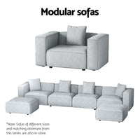 Artiss Modular Sofa Chaise Set 5-Seater Grey - ElectronX Plus