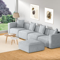 Artiss Modular Sofa Chaise Set 5-Seater Grey - ElectronX Plus