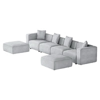 Artiss Modular Sofa Chaise Set 6-Seater Grey - ElectronX Plus