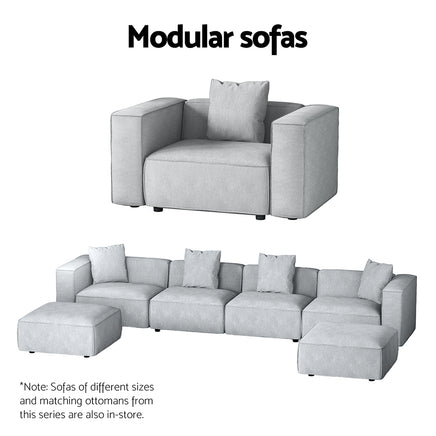 Artiss Modular Sofa Chaise Set 6-Seater Grey - ElectronX Plus