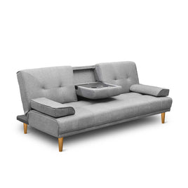 Artiss Sofa Bed 188CM Grey Faux Linen - ElectronX Plus