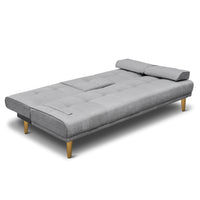 Artiss Sofa Bed 188CM Grey Faux Linen - ElectronX Plus