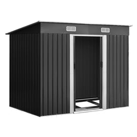 Giantz Garden Shed 2.38x1.31M w/Metal Base Sheds Outdoor Storage Tool Workshop Sliding Door - ElectronX Plus