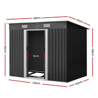 Giantz Garden Shed 2.38x1.31M w/Metal Base Sheds Outdoor Storage Tool Workshop Sliding Door - ElectronX Plus