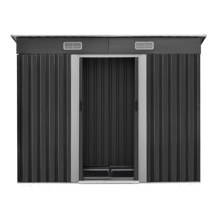 Giantz Garden Shed 2.38x1.31M w/Metal Base Sheds Outdoor Storage Tool Workshop Sliding Door - ElectronX Plus