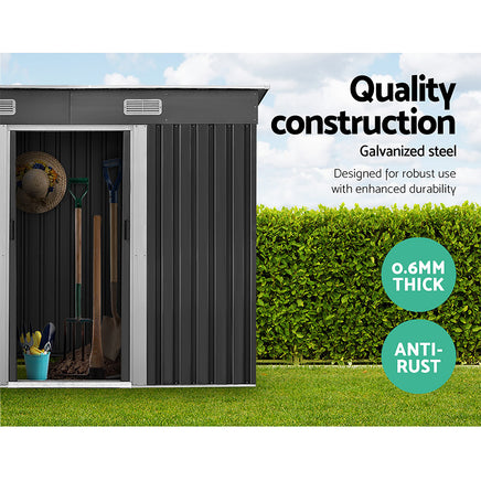 Giantz Garden Shed 2.38x1.31M w/Metal Base Sheds Outdoor Storage Tool Workshop Sliding Door - ElectronX Plus