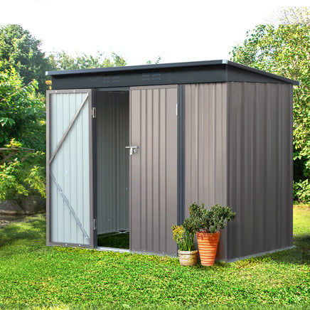 Giantz Garden Shed 2.31x1.31M Sheds Outdoor Storage Tool Metal Workshop Shelter Double Door - ElectronX Plus