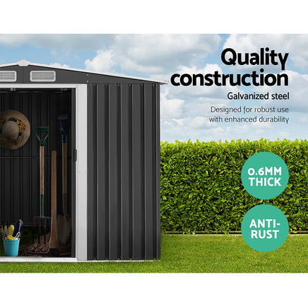 Giantz Garden Shed 2.58x3.14M w/Metal Base Sheds Outdoor Storage Workshop Shelter Sliding Door - ElectronX Plus