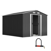 Giantz Garden Shed 2.6x3.9M w/Metal Base Sheds Outdoor Storage Workshop Tool Shelter Sliding Door - ElectronX Plus