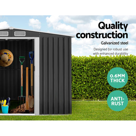 Giantz Garden Shed 2.6x3.9M w/Metal Base Sheds Outdoor Storage Workshop Tool Shelter Sliding Door - ElectronX Plus