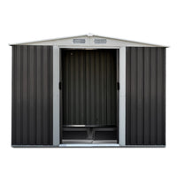 Giantz Garden Shed 2.58x2.07M w/Metal Base Sheds Outdoor Storage Double Door Tool - ElectronX Plus