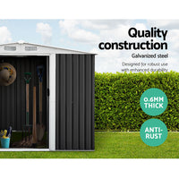 Giantz Garden Shed 2.58x2.07M w/Metal Base Sheds Outdoor Storage Double Door Tool - ElectronX Plus