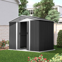 Giantz Garden Shed 2.58x2.07M w/Metal Base Sheds Outdoor Storage Double Door Tool - ElectronX Plus