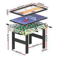 4-in-1 Games Table Soccer Foosball Table Tennis Bowling Shuffleboard Party Gift - ElectronX Plus