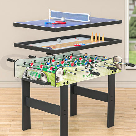 4-in-1 Games Table Soccer Foosball Table Tennis Bowling Shuffleboard Party Gift - ElectronX Plus