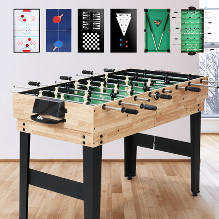 10-in-1 Games Table Soccer Foosball Pool Table Tennis Air Hockey Chess Cards - ElectronX Plus