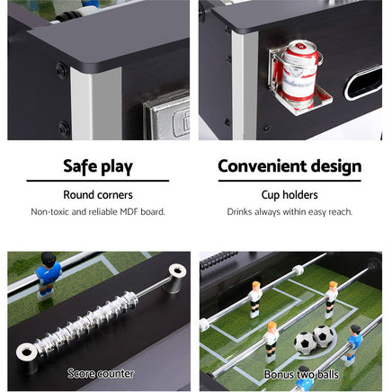 5FT Soccer Table Foosball Football Game Home Family Party Gift Playroom Black - ElectronX Plus