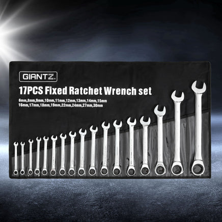 Giantz 17pcs Ratchet Spanner Set Metric 6MM-30MM - ElectronX Plus