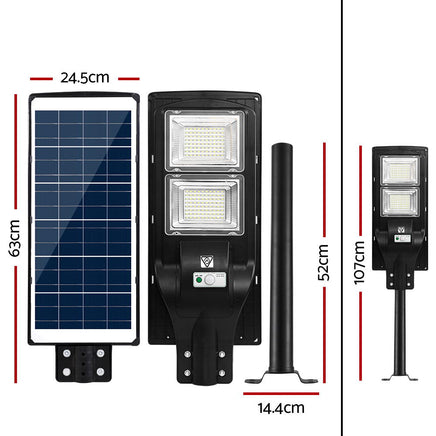 Leier 160 LED Solar Street Light 120W Flood Motion Sensor Remote Outdoor Wall Lamp - ElectronX Plus