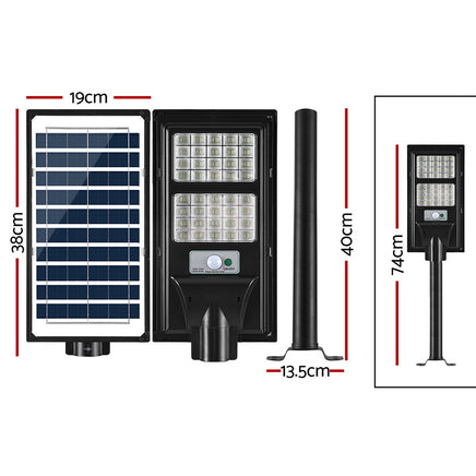 Leier 160 LED Solar Street Light Flood Motion Sensor Remote - ElectronX Plus