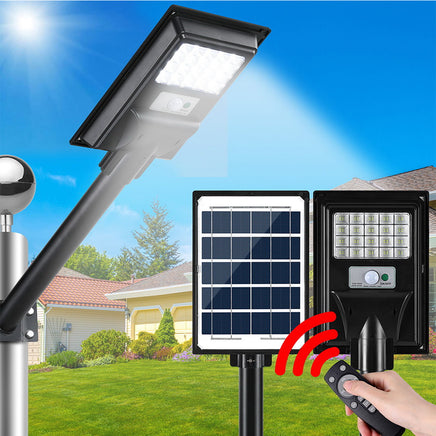 Leier 80 LED Solar Street Light Flood Motion Sensor Remote - ElectronX Plus