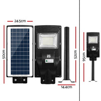 Leier 80 LED Solar Street Light 90W Flood Motion Sensor Remote Outdoor Wall Lamp - ElectronX Plus