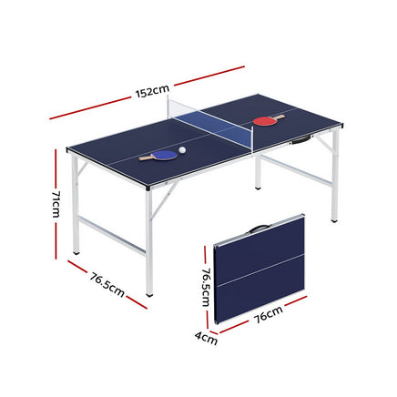 Everfit Table Tennis Ping Pong Table Portable Foldable Family Game Home Indoor - ElectronX Plus