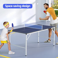 Everfit Table Tennis Ping Pong Table Portable Foldable Family Game Home Indoor - ElectronX Plus