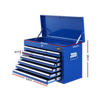 Giantz 10 Drawer Tool Box Cabinet Chest Toolbox Storage Garage Organiser Blue - ElectronX Plus