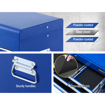 Giantz 10 Drawer Tool Box Cabinet Chest Toolbox Storage Garage Organiser Blue - ElectronX Plus