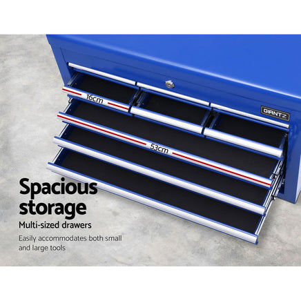 Giantz 10 Drawer Tool Box Cabinet Chest Toolbox Storage Garage Organiser Blue - ElectronX Plus