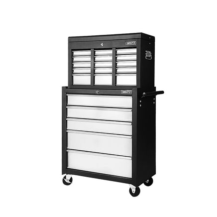 Giantz 14 Drawer Tool Box Cabinet Chest Mechanic Garage Storage Trolley Grey - ElectronX Plus