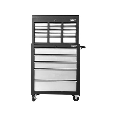 Giantz 14 Drawer Tool Box Cabinet Chest Mechanic Garage Storage Trolley Grey - ElectronX Plus