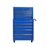 Giantz 14 Drawer Tool Box Cabinet Chest Mechanic Garage Storage Trolley Blue - ElectronX Plus