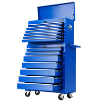 Giantz 17 Drawer Tool Box Cabinet Chest Trolley Toolbox Garage Storage Box Blue - ElectronX Plus