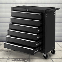 Giantz 6 Drawer Tool Box Cabinet Chest Trolley Cart Garage Toolbox Storage - ElectronX Plus