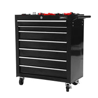 Giantz 7 Drawer Tool Box Cabinet Chest Trolley Storage Garage Toolbox Black - ElectronX Plus