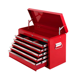 Giantz 9 Drawer Tool Box Cabinet Chest Toolbox Storage Garage Organiser Red - ElectronX Plus