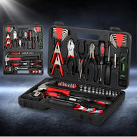 Giantz 70pcs Tool Kit Set Box Household Toolbox Repair Hard Case Black - ElectronX Plus