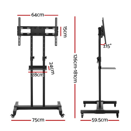 Artiss Mobile TV Stand for 23"-65" TVs Mount Bracket Portable Solid Trolley Cart - ElectronX Plus