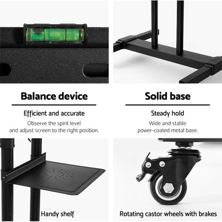 Artiss Mobile TV Stand for 23"-65" TVs Mount Bracket Portable Solid Trolley Cart - ElectronX Plus