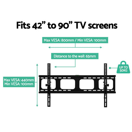 Artiss TV Wall Mount Bracket for 42"-90" LED LCD TVs Tilt Slim Flat Low Profile - ElectronX Plus