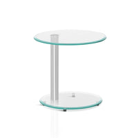 Artiss Coffee Table Round Tempered Glass Side End Beside Tables Cafe 45cm - ElectronX Plus